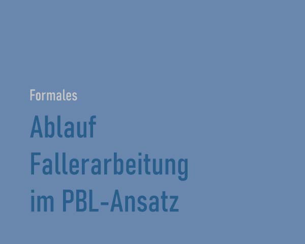 Ablauf Fallerarbeitung im Problem-based Learning Ansatz